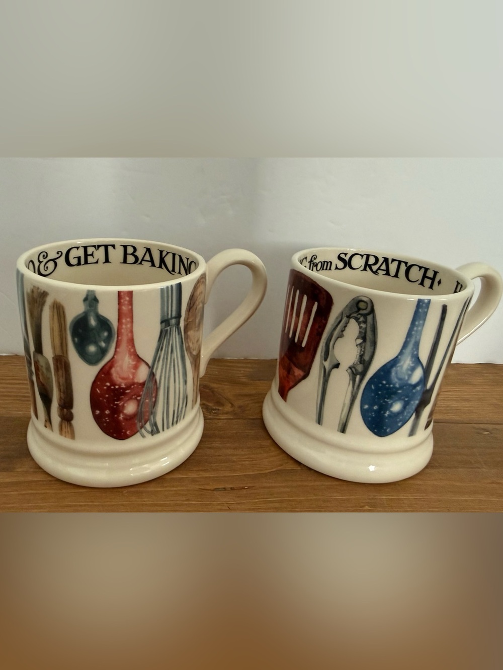 Emma Bridgewater 1/2 Pint Mugs Cooking From Scratch & Get Baking England